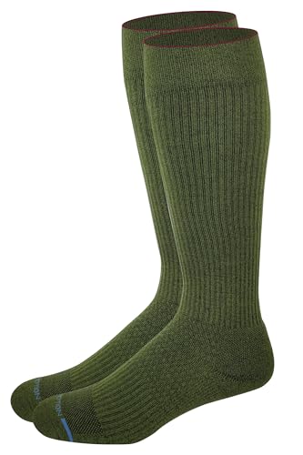 Outdoor Compression Knee-High Socks for Men - Dr. Motion, Olive Green, Size 10-13