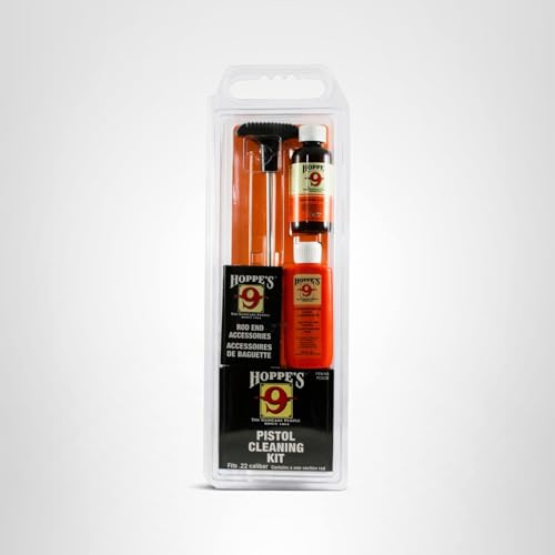 Hoppe's No. 9 Cleaning Kit with Aluminum Rod, .22 Caliber Pistol ,one 2 oz. bottle of cleaning solvent and one 2-1/4 oz. lubricating oil