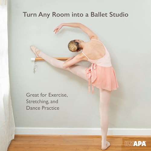 Ilyapa 4 Ft 4 Inch Wooden Wall-Mount Ballet Barre for Home & Dance Studio