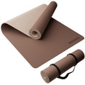 Milky Coffee Yoga Mat 80cm Wide, 8mm Thick Exercise Mat with Carry Strap