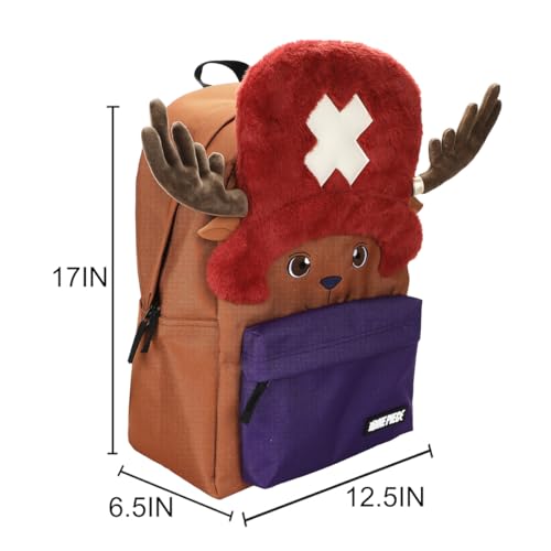17-Inch Chopper Character Backpack with Laptop Sleeve & Water Bottle Pockets