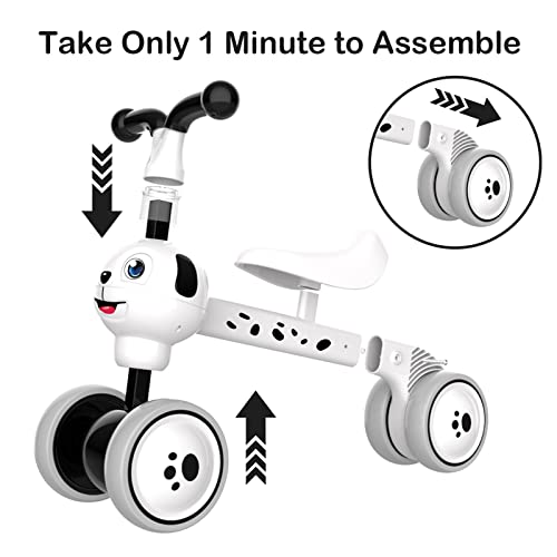 Baby Balance Bike Toys for 1 Year Old Dalmation Variation - Toddler Riding Toy with Silent Wheels