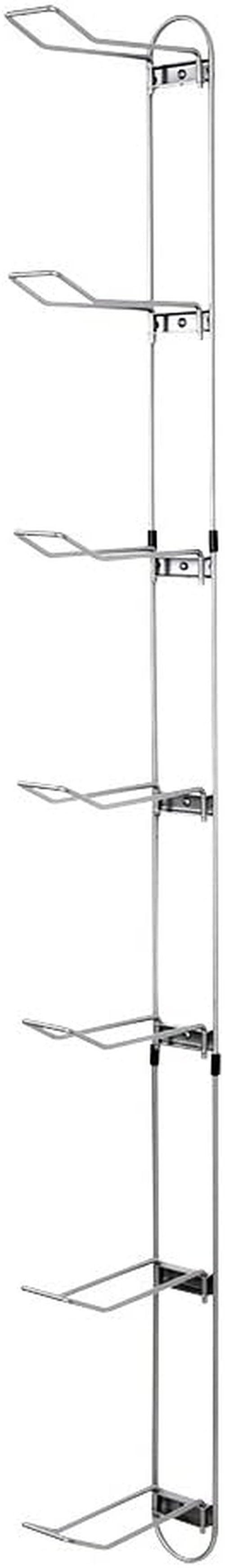 Knape & Vogt John Sterling Sports Rack for Garage, 7-Ball Capacity, Alloy Steel, Silver, 63-1/8"