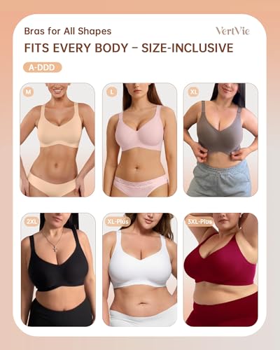 Vertvie Wireless Seamless Jelly Bra Supportive Smoothing - White Medium