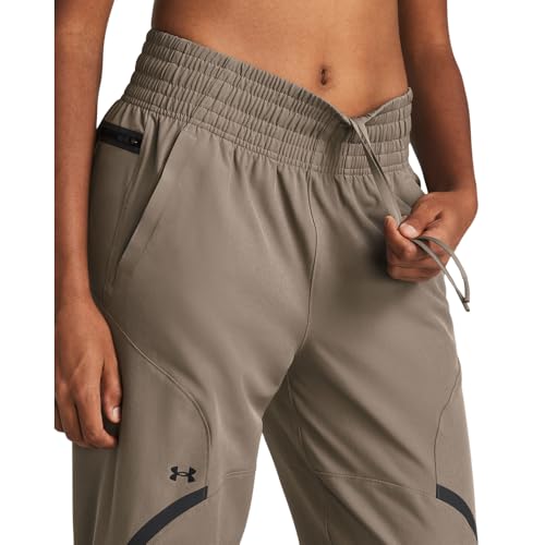 Under Armour Women's Unstoppable Ankle Pants Small Short Taupe Dusk / Black