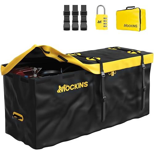 Mockins 20 CuFt Waterproof Cargo Bag for Hitch Carrier – 60x20x29 Inch All-Weather Storage