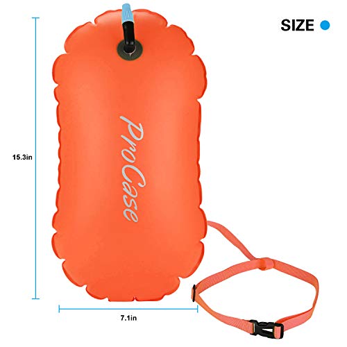ProCase Swim Buoy Float Orange Safety Float with Adjustable Waist Belt for Open Water Swimming