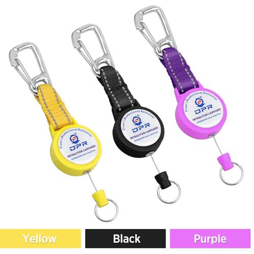 Scuba Diving Retractable Gear Tether with Stainless Steel Snap Hook and Key Ring