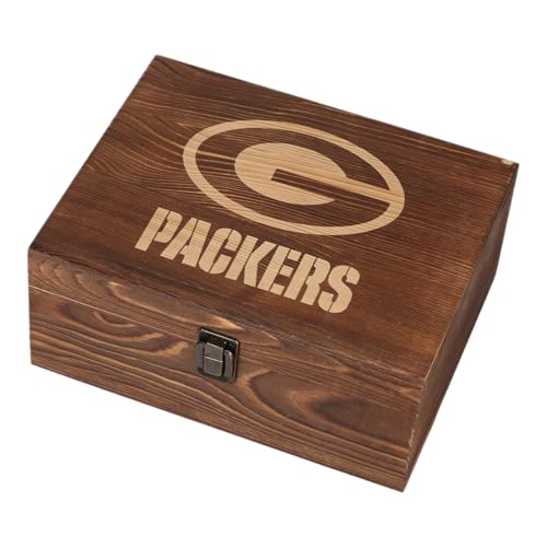 Green Bay Packers NFL Giftable Team Glass Set with Cubes - Officially Licensed