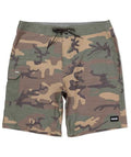 Hurley Men's Phantom 4-Way Stretch Boardshorts 9" Inseam, 20" Outseam, Quick Dry, Olive Camo Cargo - 36