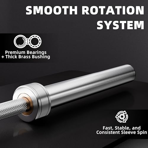ALTLER 7FT Olympic Barbell Bar - Heavy-Duty 2-Inch Weightlifting Bar for Strength Training