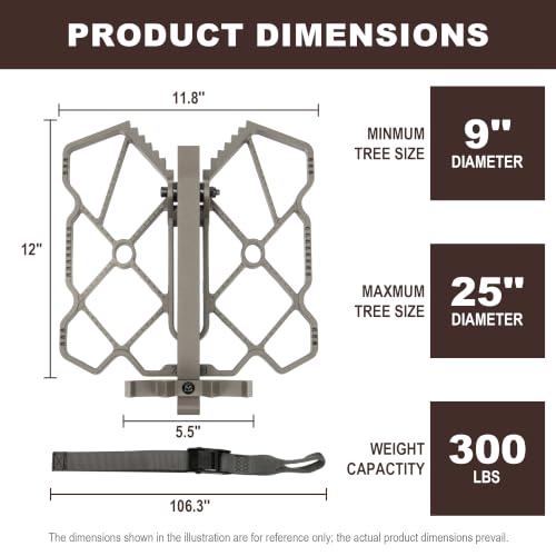 11.8 x 12-Inch Saddle Hunting Platform with Angle Adjustment & Anti-Slip, Brown