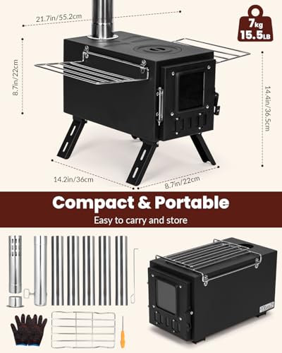 High Airtight Wood Stove for Camping Tent Outdoor Camping Equipment