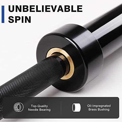 Olympic Barbell 7FT 2-inch Bar for Strength Training & Weightlifting - Black/700 LBS