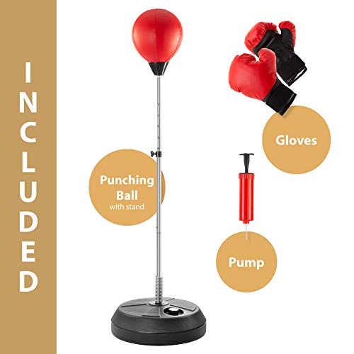 Adult Tech Tools Punching Bag with Stand – Adjustable Speed Boxing Set