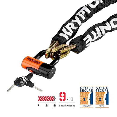 Kryptonite New York 1210 Bike Chain Lock with Disc Lock, 3.25 ft Heavy Duty Security