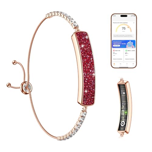 Oparop Red Smart Bracelet for Women - Fitness & Health Tracker, Waterproof, Sleep Monitoring