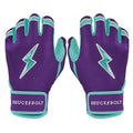 Purple KM Large Batting Gloves - Bear Series Short Cuff Baseball Gloves