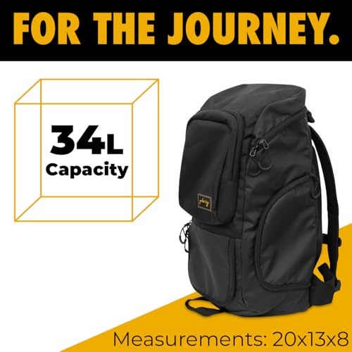 Gold BJJ Jiu Jitsu Backpack - Heavy Duty Waterproof Gym Bag with Gi Pocket (Black)