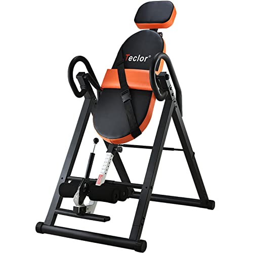 Teclor Inversion Table for Back Pain Relief, Supports 350 lbs, Adjustable & Foldable