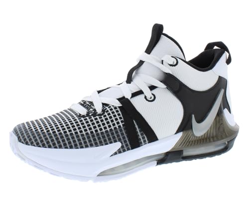 Nike Lebron Witness 7 Big Kids' Basketball Shoes - Grade School White Silver Black