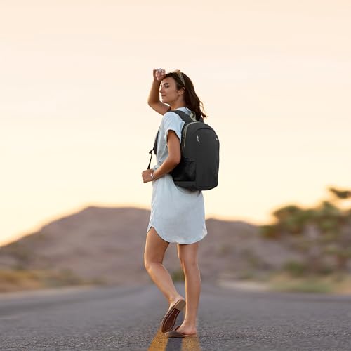 Travelon Anti-Theft Daypack with RFID Blocking & Locking Compartment - Black, 11x17x6.5 inches