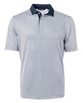 Men's Recycled Polo Shirt X-Large Tall Navy Blue White - Virtue Eco Pique