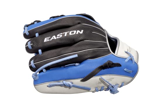 Easton Youth Baseball Glove 11.5" Right Hand Throw Infield Black & Columbia Blue - Tournament Elite