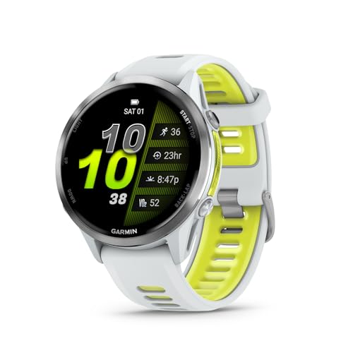 Garmin Forerunner 970 GPS Running Watch - Titanium 47mm, Whitestone & Amp Yellow