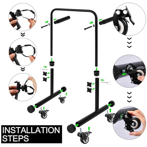 Leinuosen Adjustable 40.74-49.4 Inch Walking Pad Handle Bar with Phone Holder & Wheels
