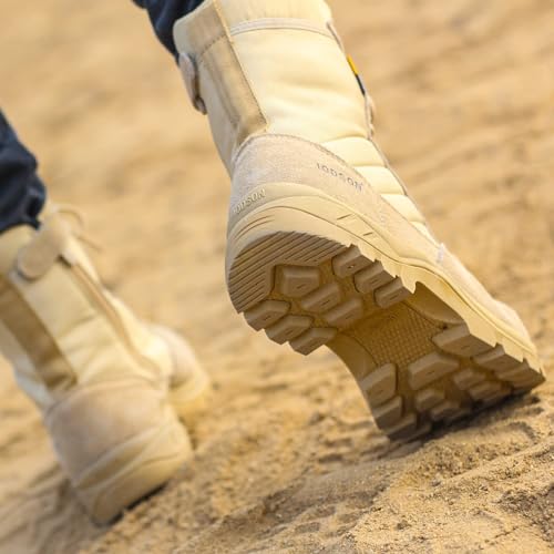 Men's Military Tactical Work Boots 9.5 Beige Side Zipper Desert Combat Lightweight Hiking