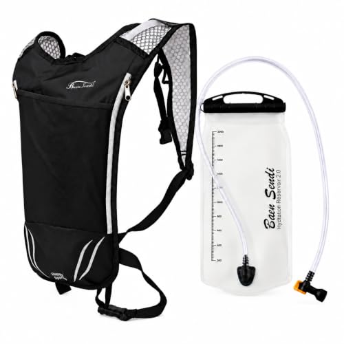 Black with Grey Zipper Hydration Pack 2L Water Bladder for Outdoor Sports