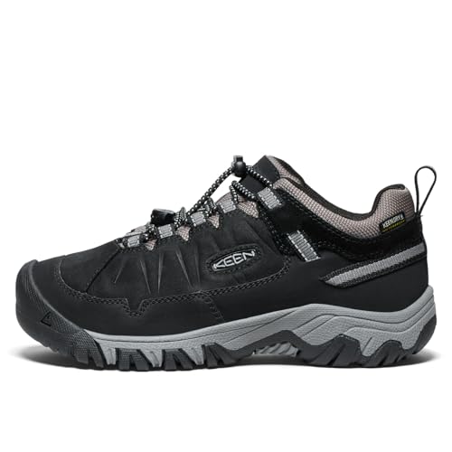 KEEN Kids Targhee 4 Waterproof Hiking Shoes Big Kid Black/Steel Grey Size 7
