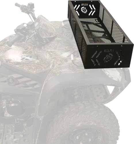 Kolpin ATV Front Rack Gear Basket - Black, 38 Inch Storage for UTV & Off-Road Vehicles