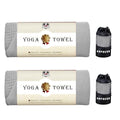 Grey 2 Pack Non Slip Yoga Mat Towels with Grip Dots - 72 x 24 Inches