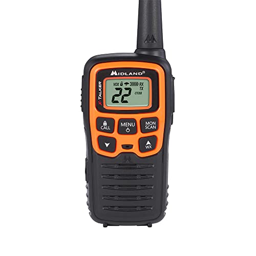 Midland T51X3VP3 Walkie Talkie 3-Pack - Black and Orange, 28-Mile Range, NOAA Weather