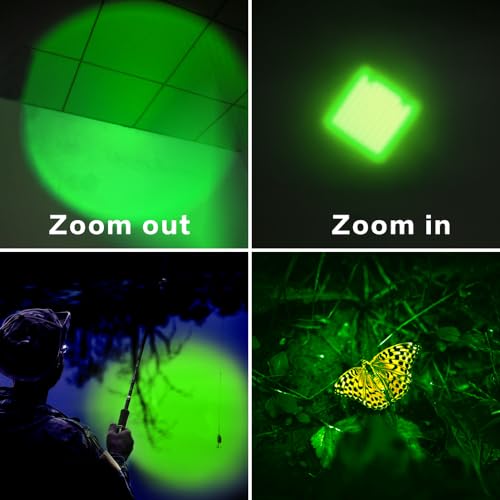 4 Pack Green LED Flashlights 150 Yard Night Observation Torch - Single Mode