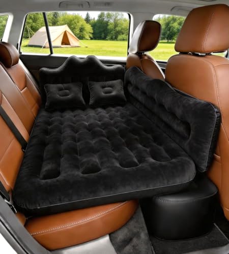 Umbrauto Car Air Mattress Black - Backseat Inflatable Truck Bed for SUV & Van with Pump & Pillows