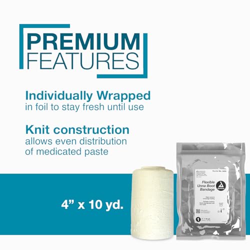 Unna Boot Bandages with Zinc Oxide - 4 Inch x 10 Yards, Case of 12 Rolls - Leg Ulcers & Edema Support, Variation of 12.0
