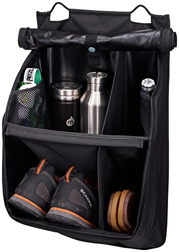 Rooftop Tent Organizer with Waterproof Mesh Storage - Black