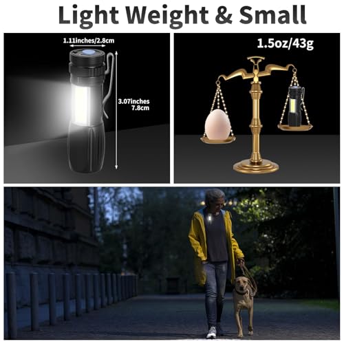 40 Pack Rechargeable Mini LED Flashlights with Clip - Bright Portable EDC Lights