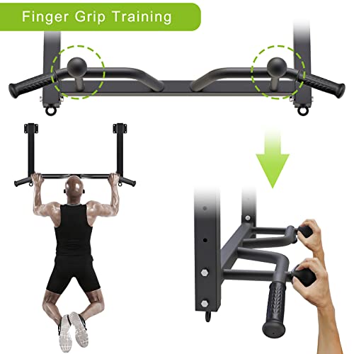 Joist Ceiling Mounted Pull Up Bar with Punching Bag Hanger - Heavy Duty Adjustable Fitness Equipment