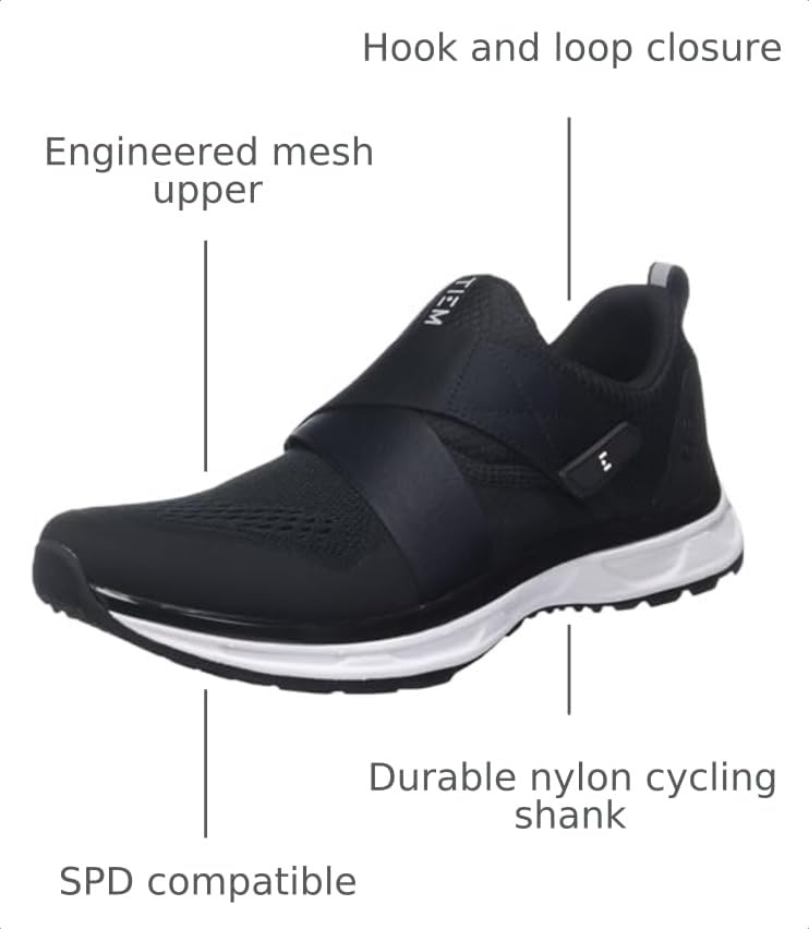 TIEM Slipstream Indoor Cycling Shoe Women's Black/Black 8 SPD Compatible