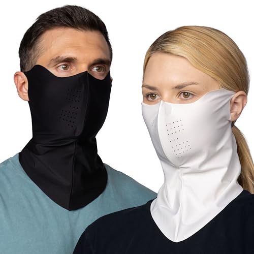 Medium White Korean UPF 50+ UV Sun Protection Face Mask for Outdoor Activities