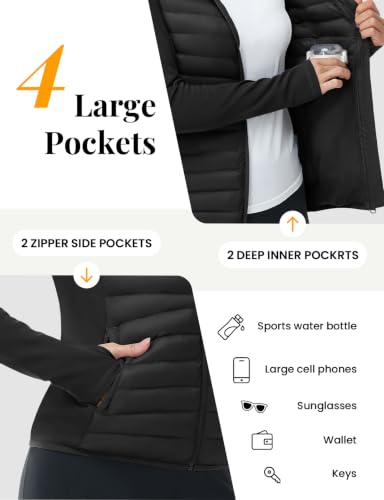 Women's Winter Puffer Jacket with Hood - Large Black Outdoor Coat