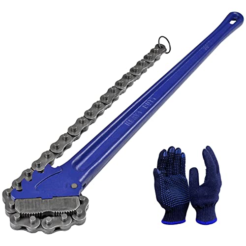 Blue 36-Inch Heavy Duty Pipe Wrench - 4.3-7.5 Inch Pipe Diameter, 15000Lbs Load