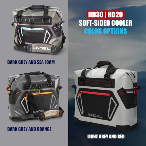 Engel HD30 32 Qt Soft-Sided Cooler Bag Dark Gray/Seafoam - Insulated Outdoor Tote
