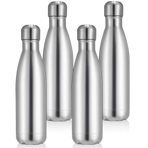 17oz Insulated Water Bottles Multi-Pack - Silver, 4 Pack