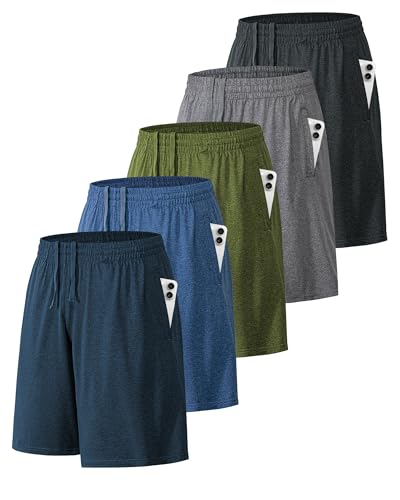 Men's Athletic Shorts with Pockets - Quick Dry Workout Shorts - Medium / Black, Grey, Blue, Green