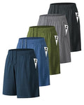 Men's Athletic Shorts with Pockets - Quick Dry Workout Shorts - Medium / Black, Grey, Blue, Green